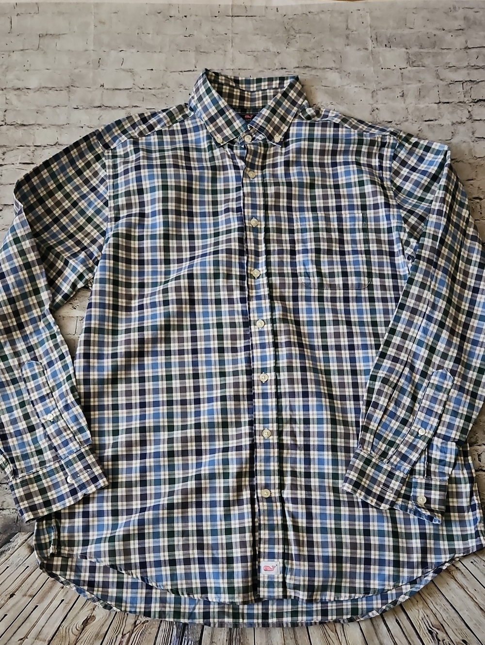 Vineyard Vines Slim Fit Murray Plaid Shirt Size L